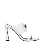Versace White Leather Stiletto Heel Sandals