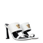Versace White Leather Stiletto Heel Sandals