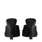 Versace Black Leather Wedge Sandals
