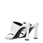 Versace White Leather Stiletto Heel Sandals