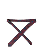 Dolce & Gabbana Blue Red Patterned 100% Silk Adjustable Men Necktie Tie