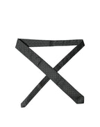 Dolce & Gabbana Black Geometric Silk Adjustable Men Tied Necktie Tie