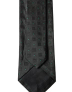 Dolce & Gabbana Black Geometric Silk Adjustable Men Tied Necktie Tie