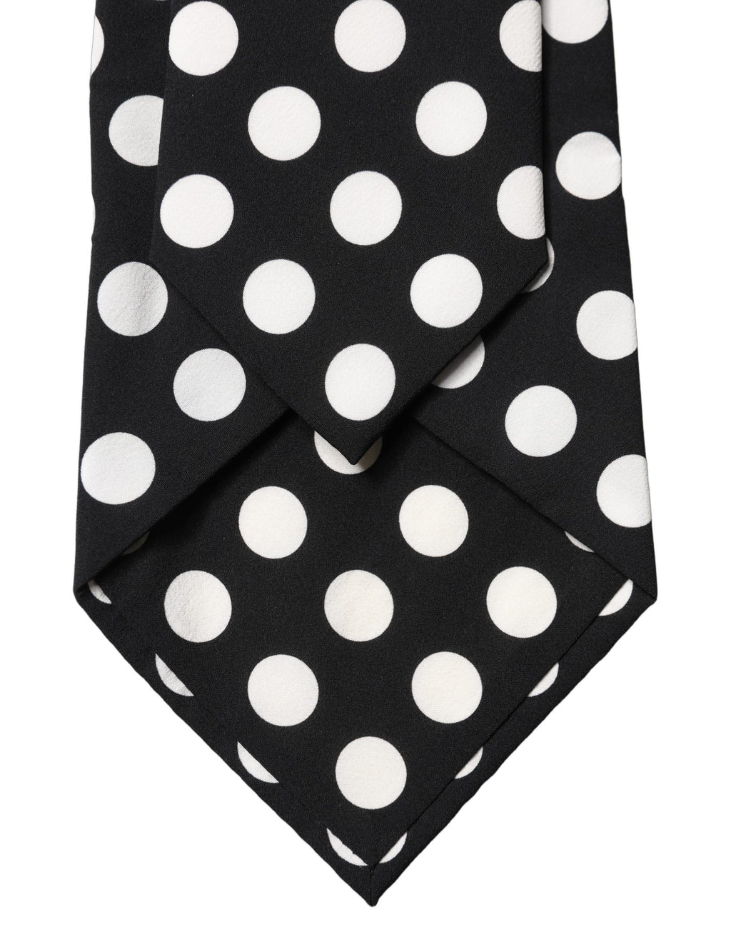 Dolce & Gabbana Black White Polka Dot Silk Adjustable Women Necktie Tie
