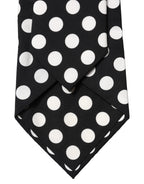 Dolce & Gabbana Black White Polka Dot Silk Adjustable Women Necktie Tie