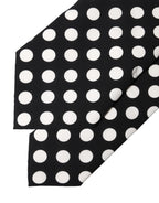 Dolce & Gabbana Black White Polka Dot Silk Adjustable Women Necktie Tie