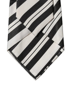 Dolce & Gabbana Black White Stripes Silk Adjustable Women Necktie Tie