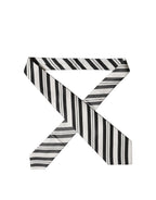 Dolce & Gabbana Black White Stripes Silk Adjustable Women Necktie Tie