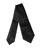 Dolce & Gabbana Black Satin Silk Blend Adjustable Women Tied Necktie Tie