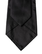 Dolce & Gabbana Black Satin Silk Blend Adjustable Women Tied Necktie Tie