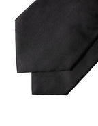Dolce & Gabbana Black Satin Silk Blend Adjustable Women Tied Necktie Tie