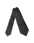Dolce & Gabbana Black White Polka Dot Silk Adjustable Women Necktie Tie