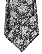 Dolce & Gabbana Black Silver Floral Silk Adjustable Women Necktie Tie