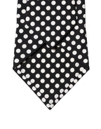 Dolce & Gabbana Black White Polka Dot Silk Adjustable Women Necktie Tie