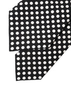 Dolce & Gabbana Black White Polka Dot Silk Adjustable Women Necktie Tie