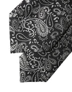 Dolce & Gabbana Black White Paisley Silk Adjustable Women Necktie Tie