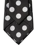 Dolce & Gabbana Black White Polka Dot Silk Adjustable Women Necktie Tie
