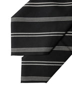 Dolce & Gabbana Black White Stripes Silk Adjustable Women Necktie Tie