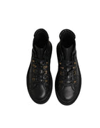 Dolce & Gabbana Black Leather Lace Up Men Ankle Boots Shoes