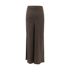 Brunello Cucinelli Brown Acetate Midi Skirt