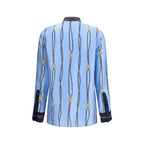 Gucci Blue Silk Pattern Shirt