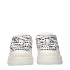 Barrow White Leather Low Top Sneakers