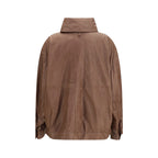 Calvin Klein Brown Lamb Ovis Aries Aries Leather Jacket