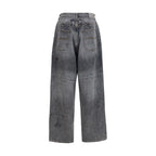 Balenciaga Gray Cotton Relaxed Fit Jeans