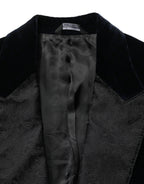 Dolce & Gabbana Black Cotton Single Breasted Jacket Blazer