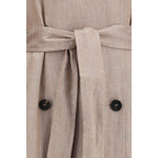 Brunello Cucinelli Multicolor Linen Trench Coat