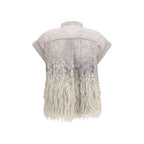 Brunello Cucinelli Beige Silk Shortsleeve Shirt