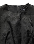 Dolce & Gabbana Black Floral Jacquard Sleeveless A-line Dress