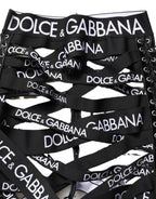 Dolce & Gabbana Black Logo Tape Cut Out Skinny High Waist Pants