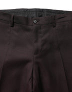Dolce & Gabbana Brown Straight Leg Dress Silk Trousers Pants