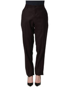 Dolce & Gabbana Brown Straight Leg Dress Silk Trousers Pants