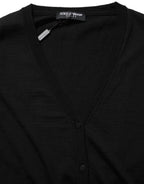 Dolce & Gabbana Black Wool Knit Button Cardigan Sweater