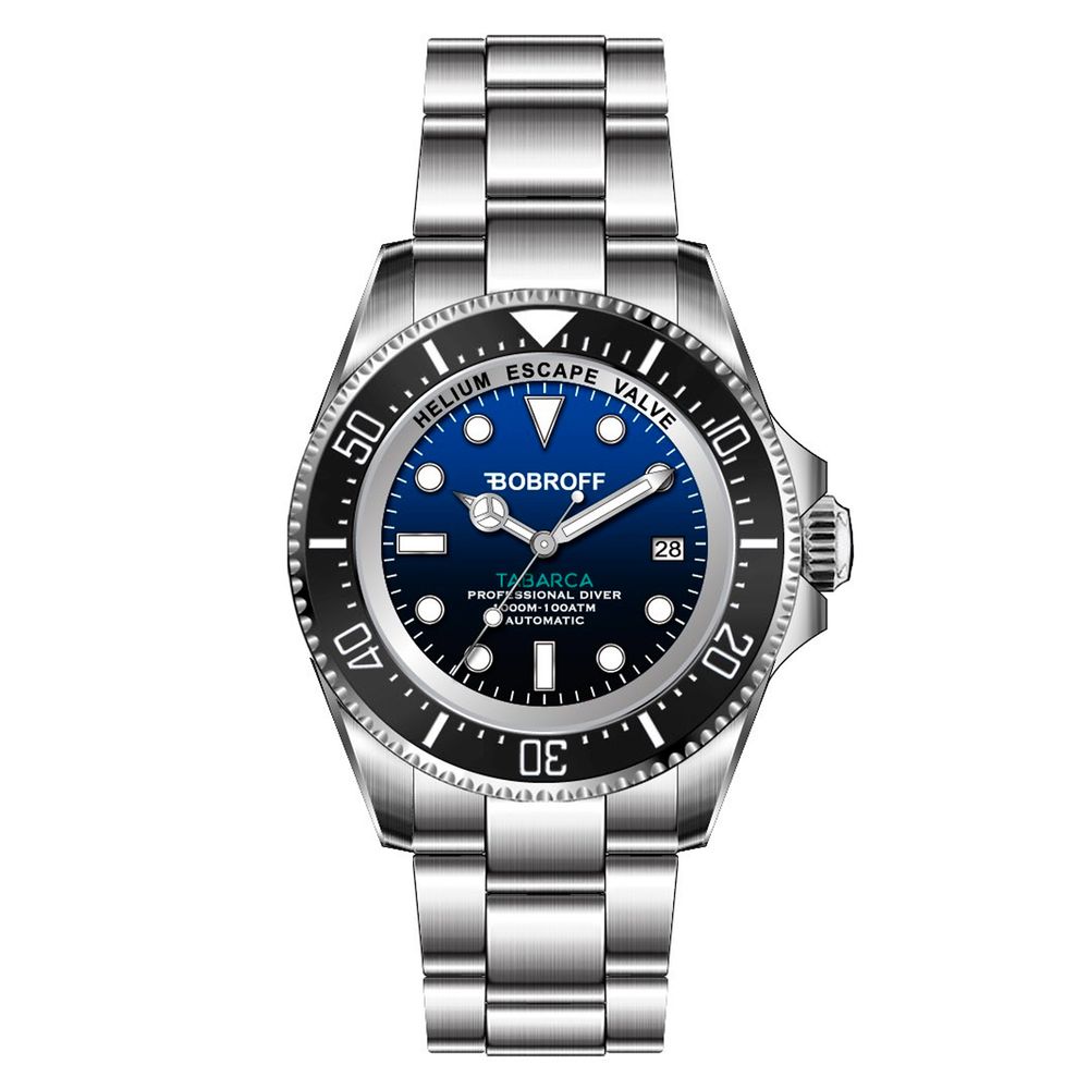 Bobroff Silver Stainless Steel Sport Watch