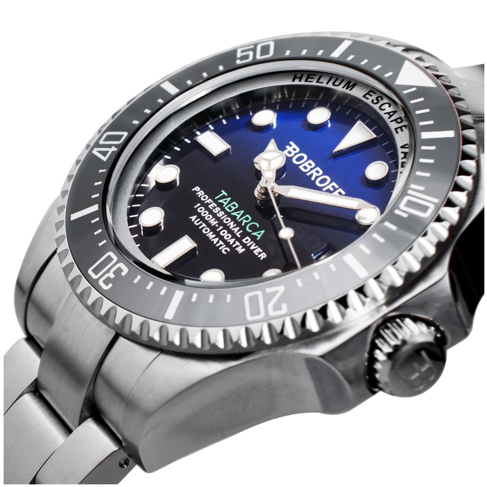 Bobroff Silver Stainless Steel Sport Watch