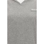 Miu Miu Gray Cotton Long Sleeve T-Shirt