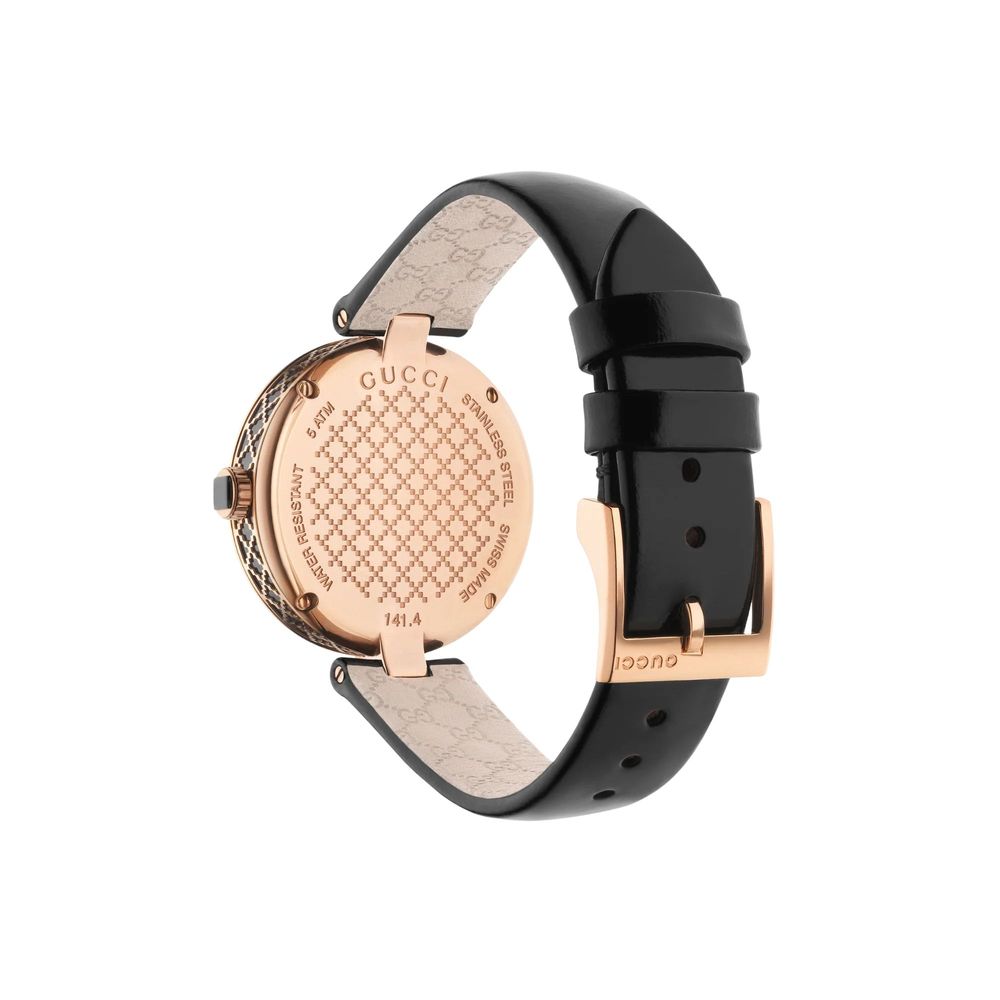 Gucci Black Leather Dress Watch