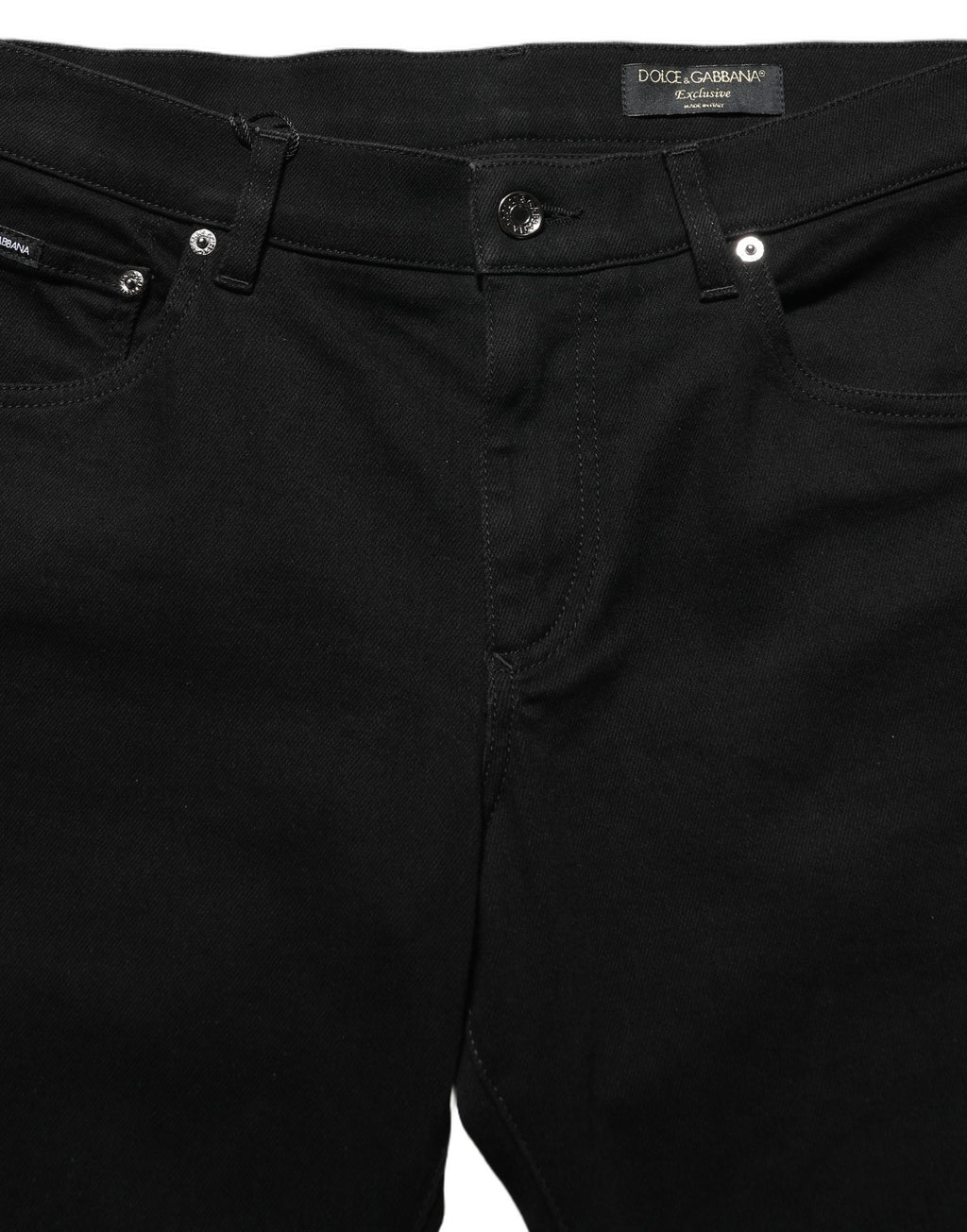 Dolce & Gabbana Black Heraldic Embroidered Skinny Denim Jeans