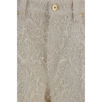 Brunello Cucinelli Beige Cotton Cropped Pants