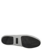 Dolce & Gabbana Gray Crown Rose Angel Embroidery Loafer Shoes