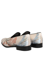 Dolce & Gabbana White Floral Vase Slip On Dress Loafers Shoes