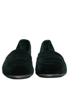 Dolce & Gabbana Green Velvet Slip On Men Flats Loafers Shoes