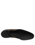 Dolce & Gabbana Blue Brocade Slip On Men Dress Loafers Shoes