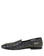 Dolce & Gabbana Multicolor Floral Jacquard Men Loafers Shoes