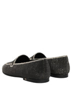Dolce & Gabbana Black Crystal Embellished Men Loafers Shoes