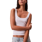 Calvin Klein Jeans White Cotton Tank Tops