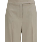 Max Mara Beige Wool Oves Aries Bermuda Shorts